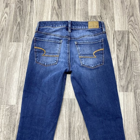 AMERICAN EAGLE Level Stretch Hi Rise Jegging Blue Denim Jeans Women's Size 2 R - Picture 5 of 12